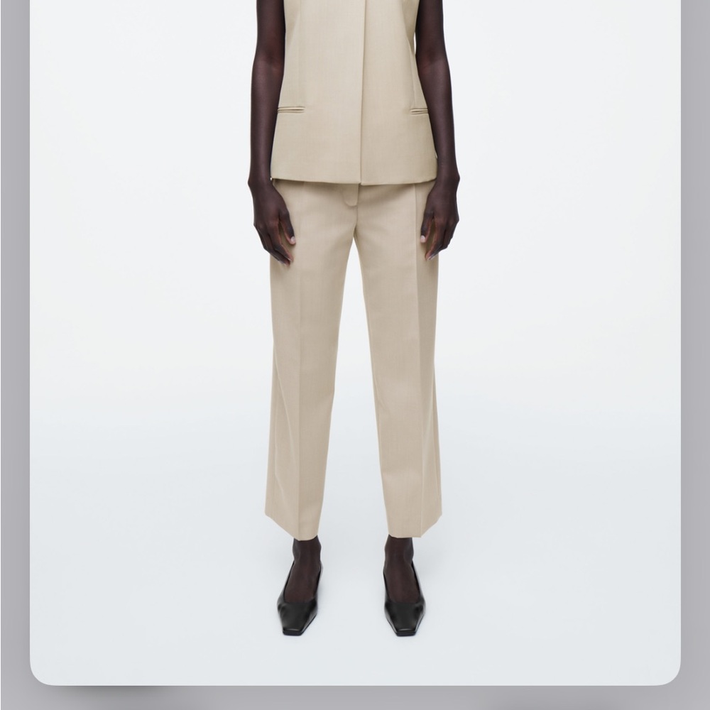 BNWT COS Wool Beige Slim Leg Pants sz 34